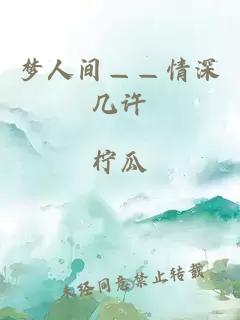 梦人间——情深几许